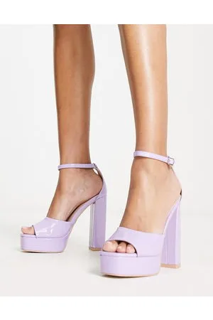 Raid Aasma platform heeled sandals in lilac patent