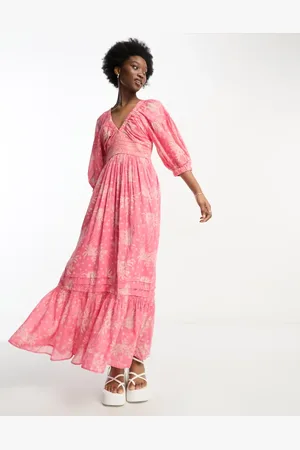 Free People Boho print v-neck maxi dress in electro