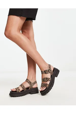 Schuh Tyla chunky sandals in leopard suede