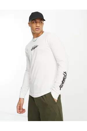 Hollister Script chest & arm logo long sleeve top in