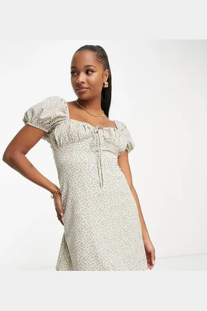 Glamorous Milkmaid mini tea dress in cream spring floral