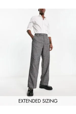 ASOS Smart wide leg wool mix trousers in black puppytooth