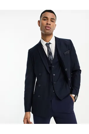 French Connection Double breasted suit jacket in marine