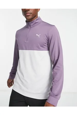 PUMA Gamer colourblock 1/4 zip top in and grey