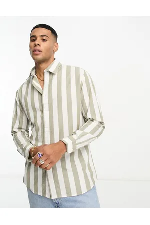 SELECTED Shirt in & khaki stripe