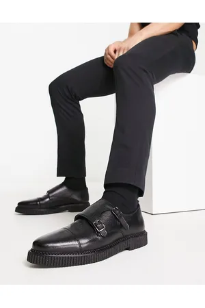 Bolongaro Monk shoes with ridge sole in leather