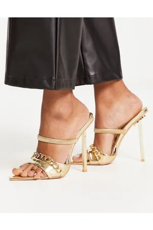 Public Desire Chain strap stiletto heeled sandals in
