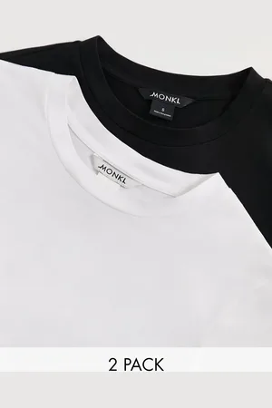 Monki 2 pack t-shirt in black and white