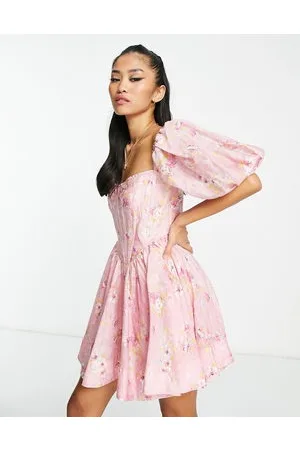 Bardot Printed corset mini dress in dusty rose floral