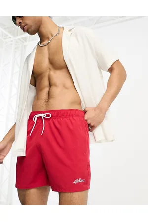 Hollister 5in guard script logo swim shorts in