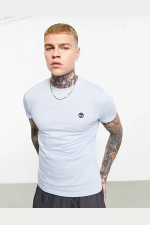 Timberland Dunstan river small logo t-shirt in slim fit sky