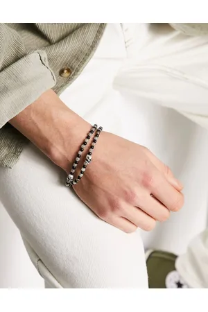 Steve Madden Beaded bracelet in grey and white