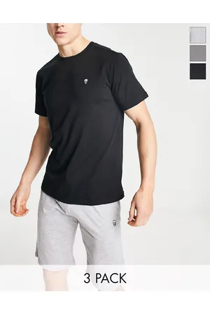 Bolongaro Men Loungewear - 3 pack lounge t-shirts in black and