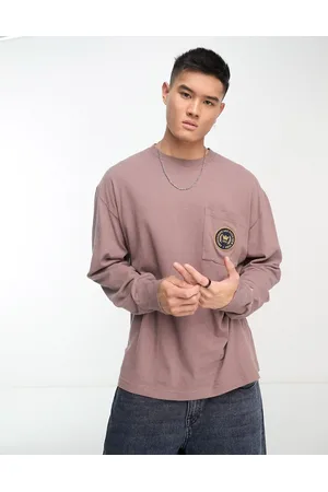 Abercrombie & Fitch Men Long Sleeve - Patch logo long sleeve top in taupe