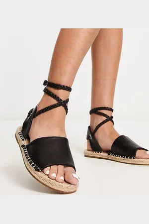 ASOS Wide Fit Jelly rope tie espadrilles sandals in