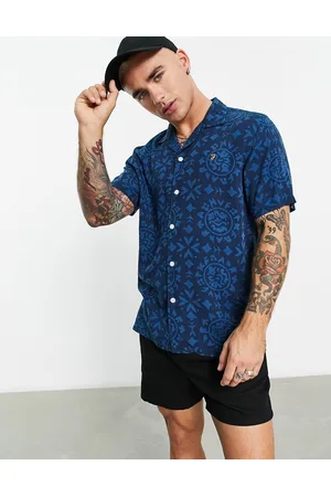 Farah Men Short sleeves - Dana revere collar short sleeve in with all over print