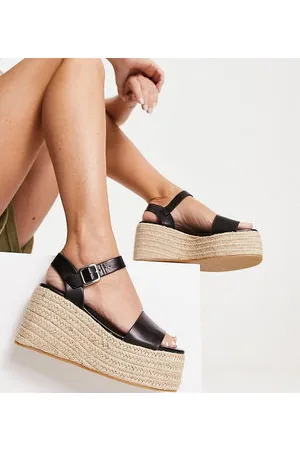 Wide fit store espadrille flatform sandals