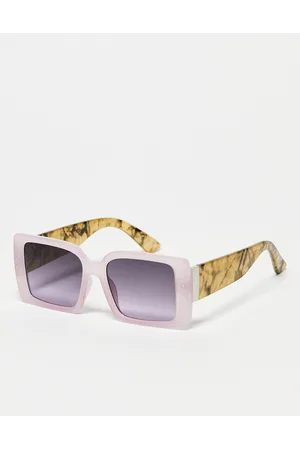 Jeepers Peepers Square sunglasses with contrast sides in lilac