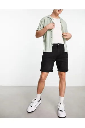 Pull&Bear Men Shorts - Slim fit denim shorts in