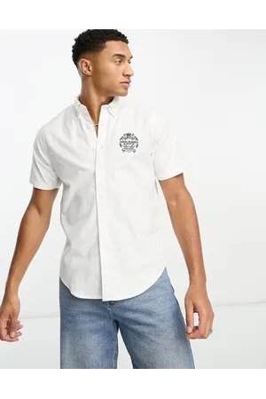 Abercrombie & Fitch Men Short sleeves - Logo short sleeve oxford shirt in