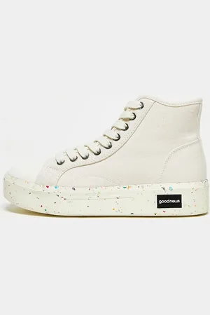 Good News Goodnews Juice high top chunky trainers in beige with speckled sole