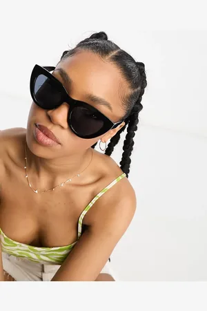 Monki Oversized circle cat eye sunglasses in