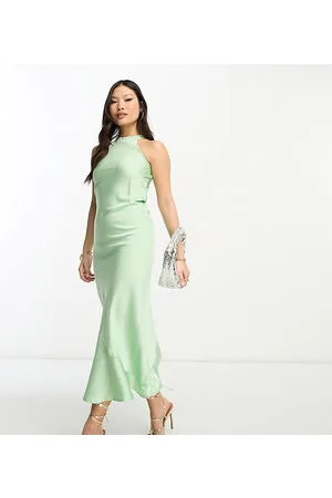 VILA Halterneck maxi dress in mint