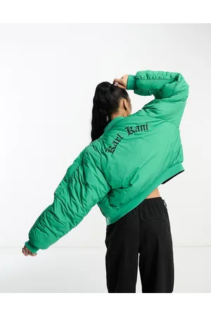 Karl Kani Retro reversible bomber jacket in green and