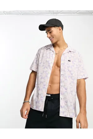 Lee Resort short sve geo print relaxed fit shirt in lilac