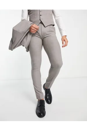 Noak Wool-rich skinny suit trousers in stone