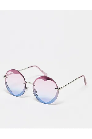 Jeepers Peepers Round heart sunglasses in /blue ombre