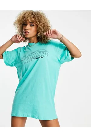 Il Sarto Oversized logo t-shirt dress in bright