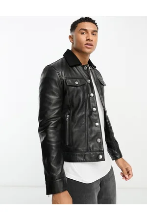 Muubaa Trucker jacket with faux fur collar in