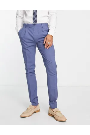 Noak Men Formal Pants - Premium wool-rich skinny suit trousers in mid