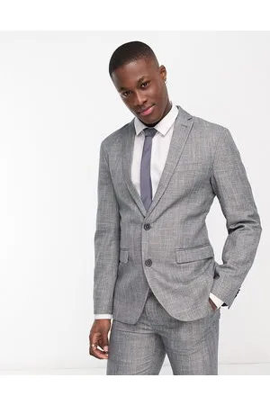 New Look Slim suit jacket in dark texture