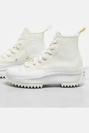 Converse Run Star Hike Hi raw edge trainers in off