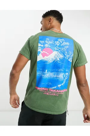 River Island Washed print t-shirt in dark