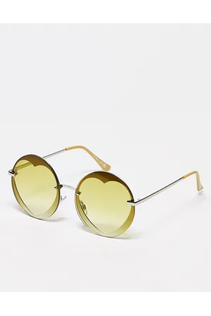 Jeepers Peepers Round heart sunglasses in gold/ ombre