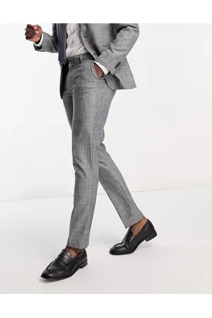 New Look Men Skinny Pants - Slim suit trousers in dark texture