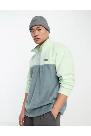 Columbia Men Sweatshirts - Steens Mountain half popper fleece teal