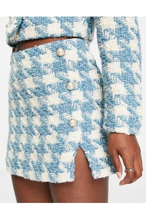 Miss Selfridge Button through dogtooth mini skirt co-ord in
