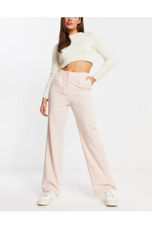 Miss Selfridge Slouchy straight leg dad trouser in blush - LPINK