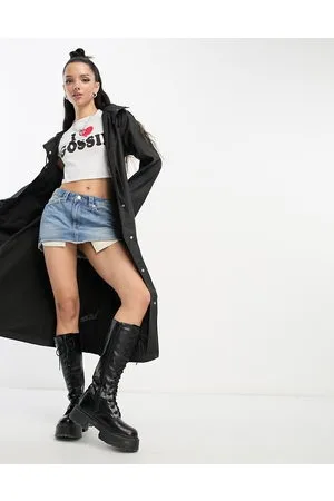 Noisy May Droplets longline hooded raincoat in
