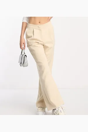 Miss Selfridge Straight leg slouchy dad trouser in stone - STONE