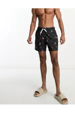 Hollister Men Swim Shorts - 5inch guard flamingo print swim shorts in