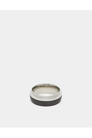 Icon Brand Men Rings - Stainless steel band ring in and black