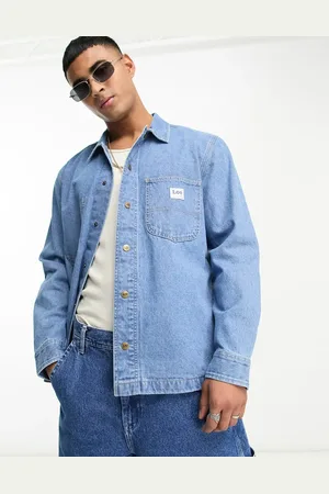 Lee Workwear loose fit denim overshirt in mid wash CO-ORD