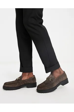 WALK LONDON Men Loafers - Sean chunky snaffle loafers in suede