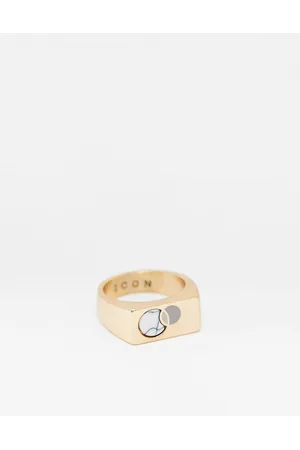 Icon Brand Stone detail signet ring in