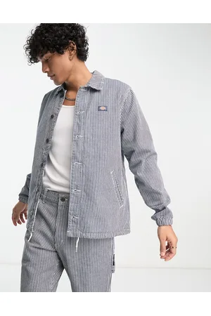 Dickies Oakport hickory striped jacket in blue